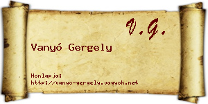 Vanyó Gergely névjegykártya
